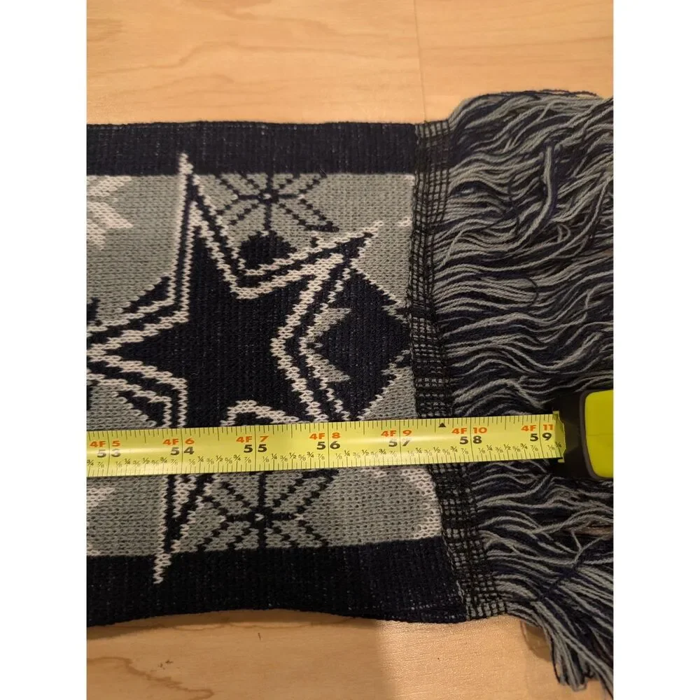 Dallas Cowboys Gray Blue Scarf Knit Winter Neck Double Sided Big Team Logo